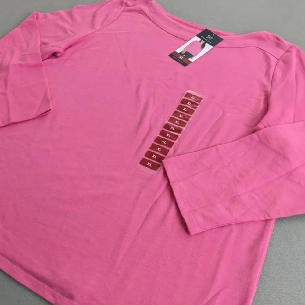 3 Rafaella Women Boatneck Tops Size XL Knit Long Sleeve Pink Navy White Lot NEW - Picture 5 of 15
